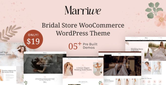 Marriwe – Bridal Store WooCommerce WordPress Theme