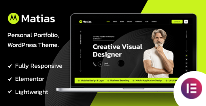 Matias – Dark Personal Portfolio Elementor WordPress Theme
