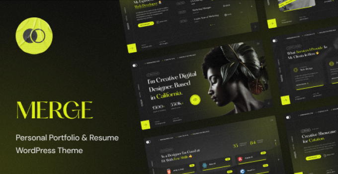Merge – Personal Portfolio & Resume WordPress Theme