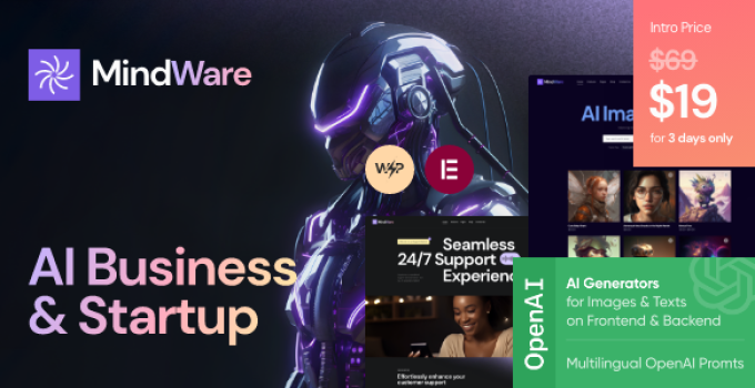 MindWare – AI Startap & AI APP WordPress Theme