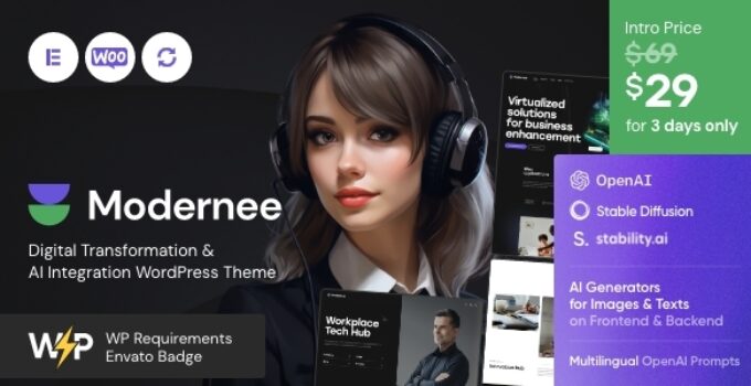 Modernee — AI Integration & Digital Transformation WordPress Theme