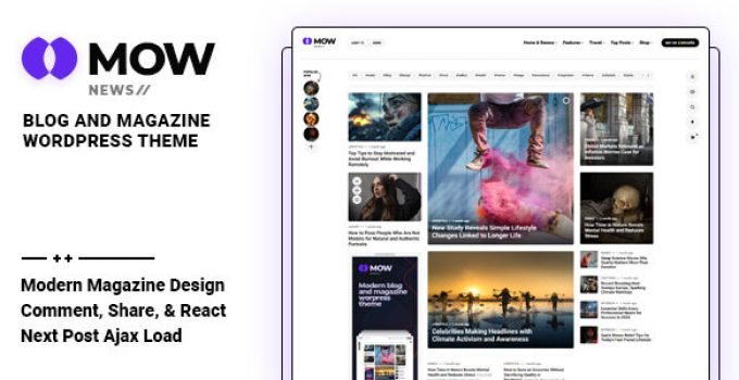 Mow – Blog & Magazine WordPress Theme