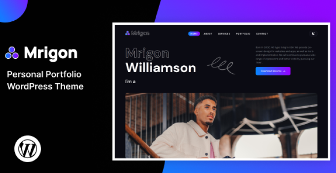 Mrigon – Personal Portfolio WordPress Theme