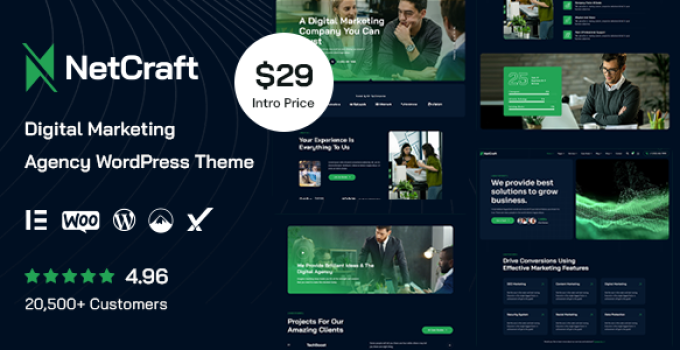NetCraft – Digital Marketing Agency WordPress Theme
