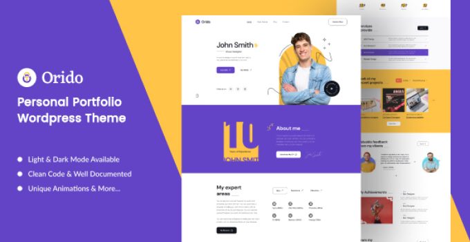 Orido – Personal Portfolio WordPress Theme