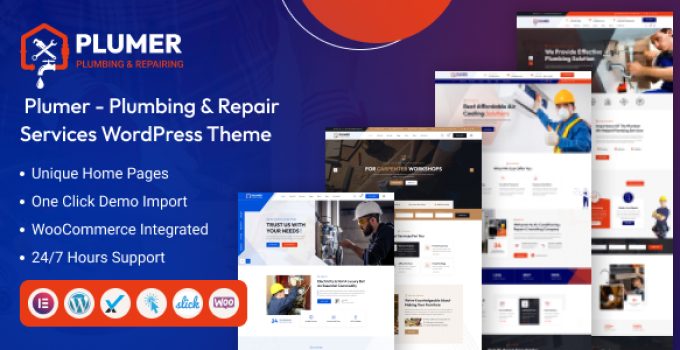 Plumer – Plumbing & Repair Services WordPress Theme