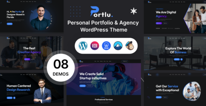 Portlu – Personal Portfolio & Agency WordPress Theme