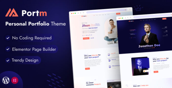 Portm – Personal Portfolio WordPress Theme