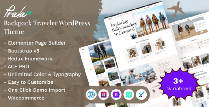 Prala – Backpack Traveler Blog WordPress Theme