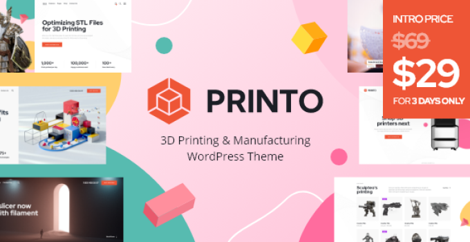 Printo – 3D Printing & Manufacturing WordPress Theme