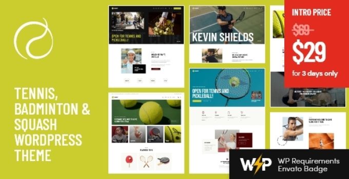 Racquet – Tennis, Badminton & Squash WordPress Theme