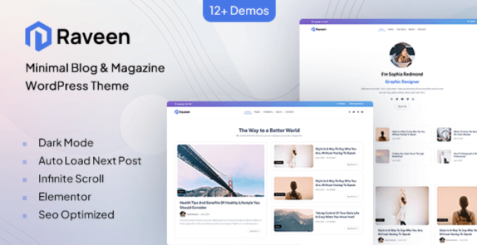 Raveen | Personal Blog & Magazine WordPress Theme