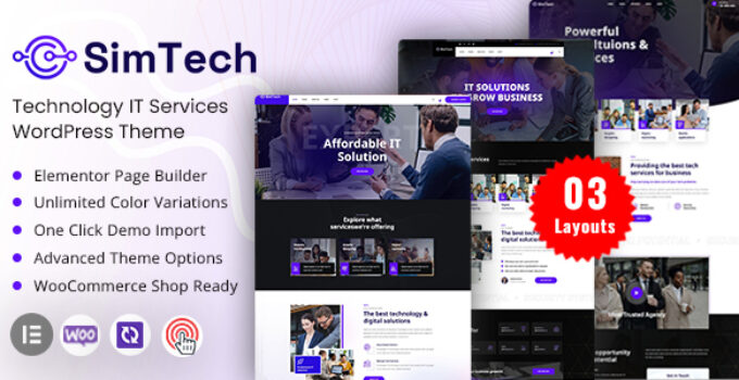 Simtech – Technology IT Services WordPress Theme