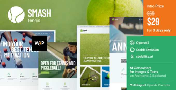 Smash – Tennis WordPress Theme