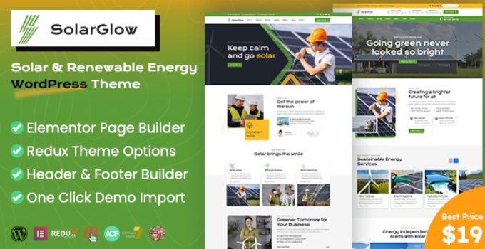 Solarglow – Solar & Renewable Energy WordPress Theme