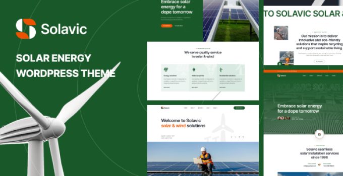 Solavic – Solar Energy WordPress Theme