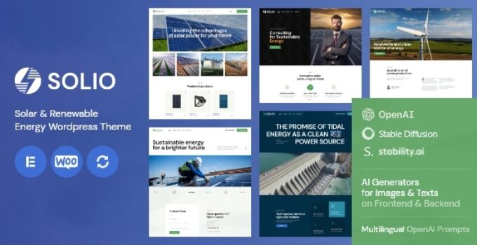 Solio – Solar & Renewable Energy WordPress Theme