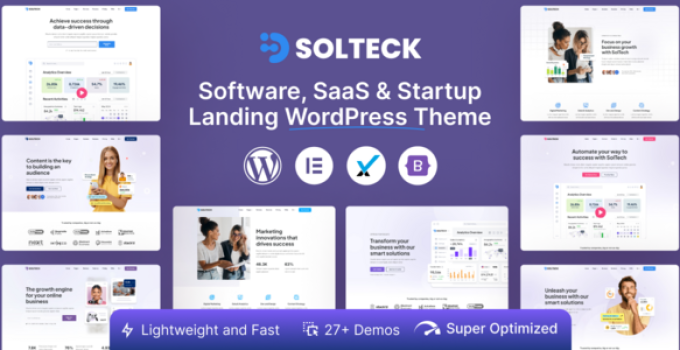 SolTeck – Software, Startup & SaaS Landing WordPress Theme
