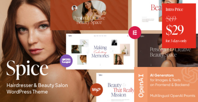 Spice – Beauty & Hair Salon WordPress Theme