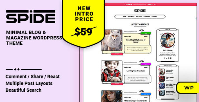 Spide – Blog & Magazine WordPress Theme