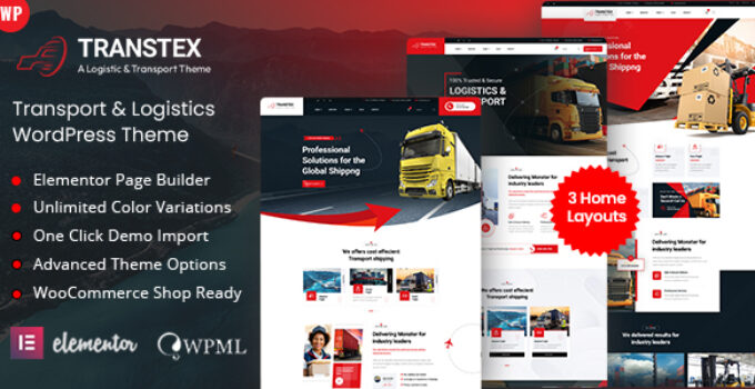 Transtex – Transport & Logistics WordPress Theme