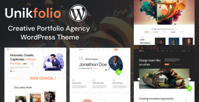 UnikFolio – Creative Portfolio Agency WordPress Theme