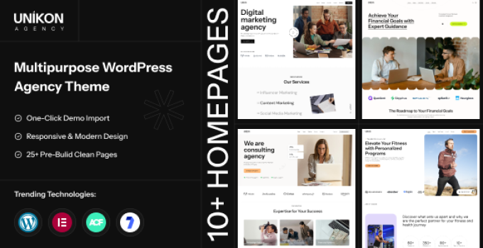 Unikon – Multipurpose Agency Elementor WordPress Theme