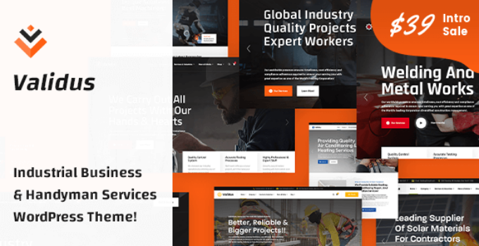 Validus – Industrial Business & Handyman Services WordPress Theme