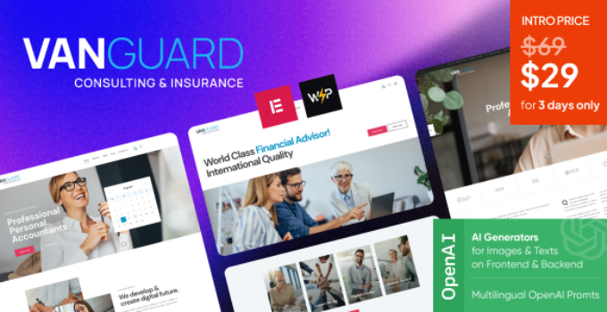 Vanguard – Consulting & Insurance WordPress Theme