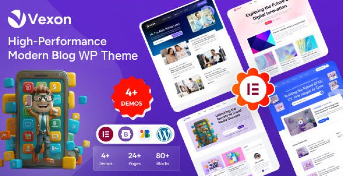 Vexon – Modern Blog & Magazine News WordPress Theme