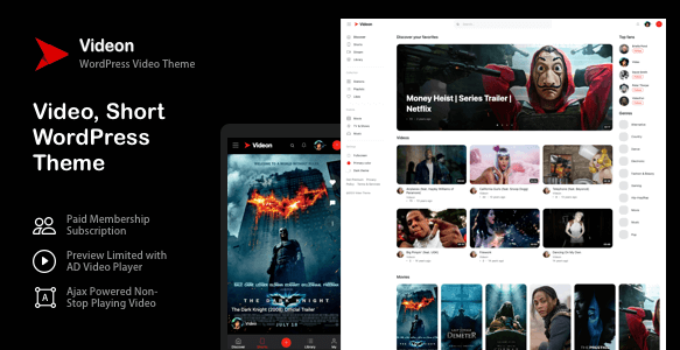 Videon – Video, Short WordPress Theme