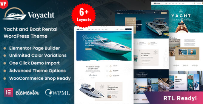 Voyacht – Yacht and Boat Rental WordPress Theme