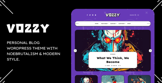 Vozzy – Modern & Neobrutalism WordPress Theme
