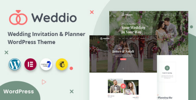 Weddio – Wedding Invitation and Planner WordPress Theme