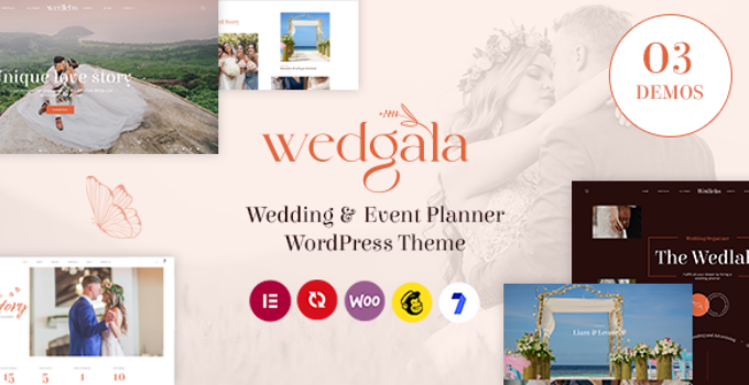 Wedgala – Wedding and Event Planner WordPress Theme