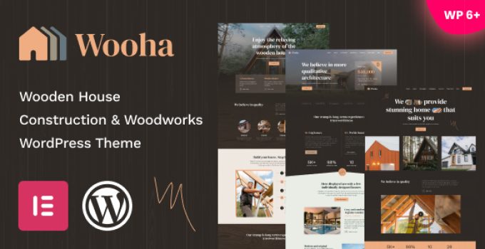 Wooha – Wooden House Construction & Woodworks WordPress Theme