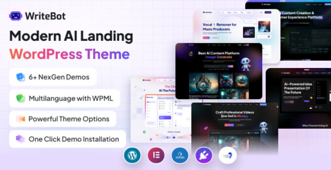 Writebot – AI Startup WordPress theme