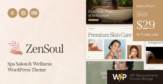 ZenSoul – Spa Salon & Wellness WordPress Theme
