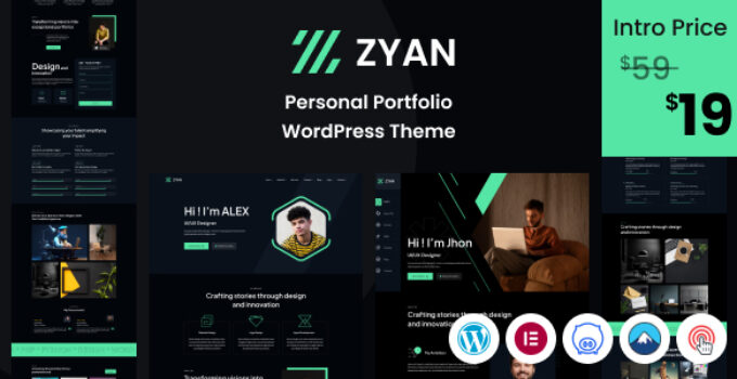 Zyan – Personal Portfolio WordPress Theme